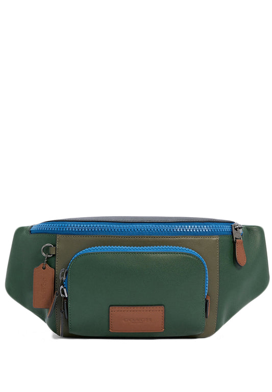 Coach Mens Track Belt Bag In Colorblock - Dark Clover