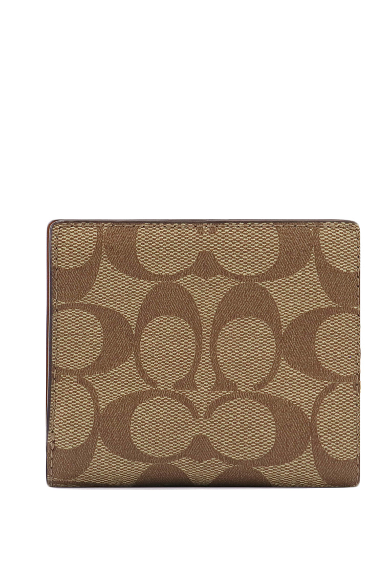 Coach Snap Wallet In Signature Canvas - Brown