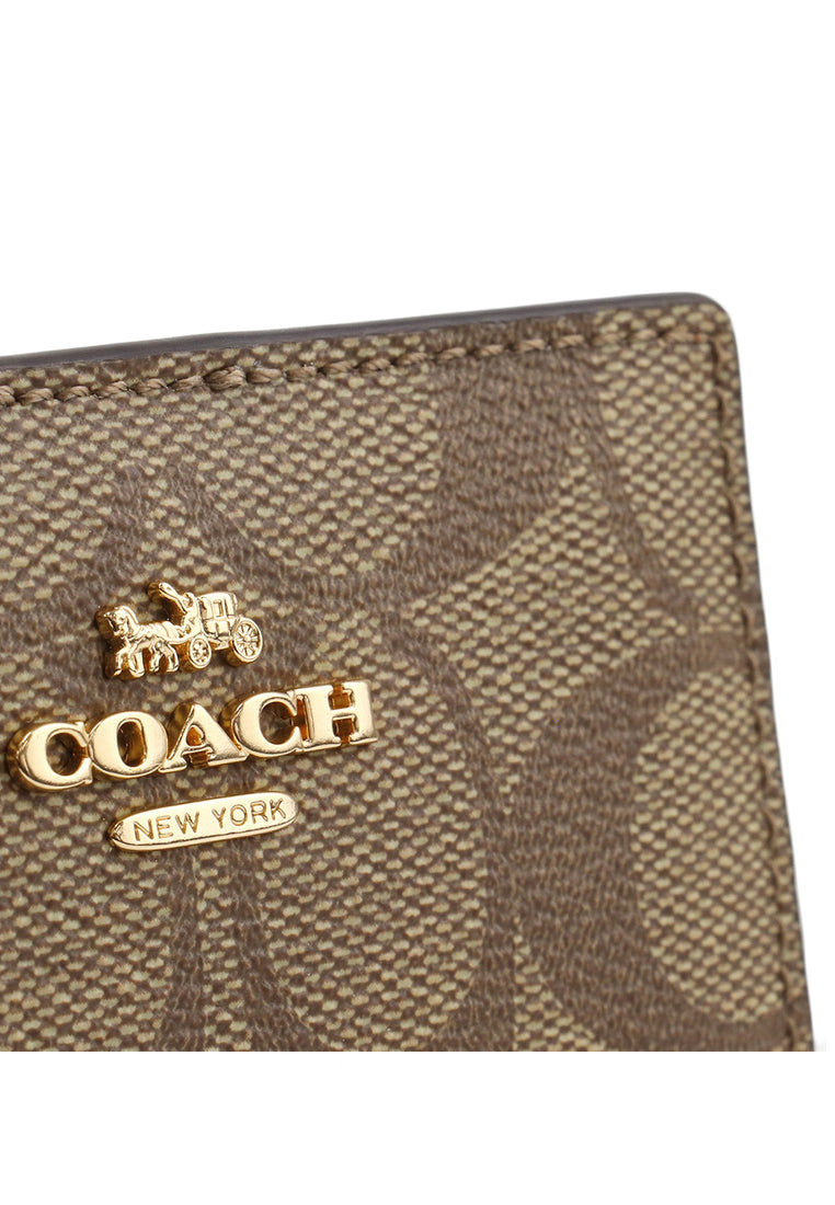 Coach Snap Wallet In Signature Canvas - Brown