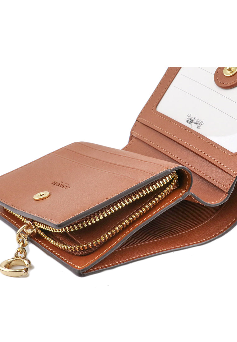 Coach Snap Wallet In Signature Canvas - Brown