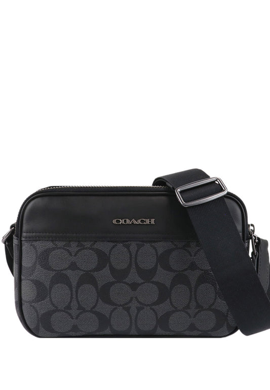 Coach Mens Graham Crossbody In Signature Canvas - Black