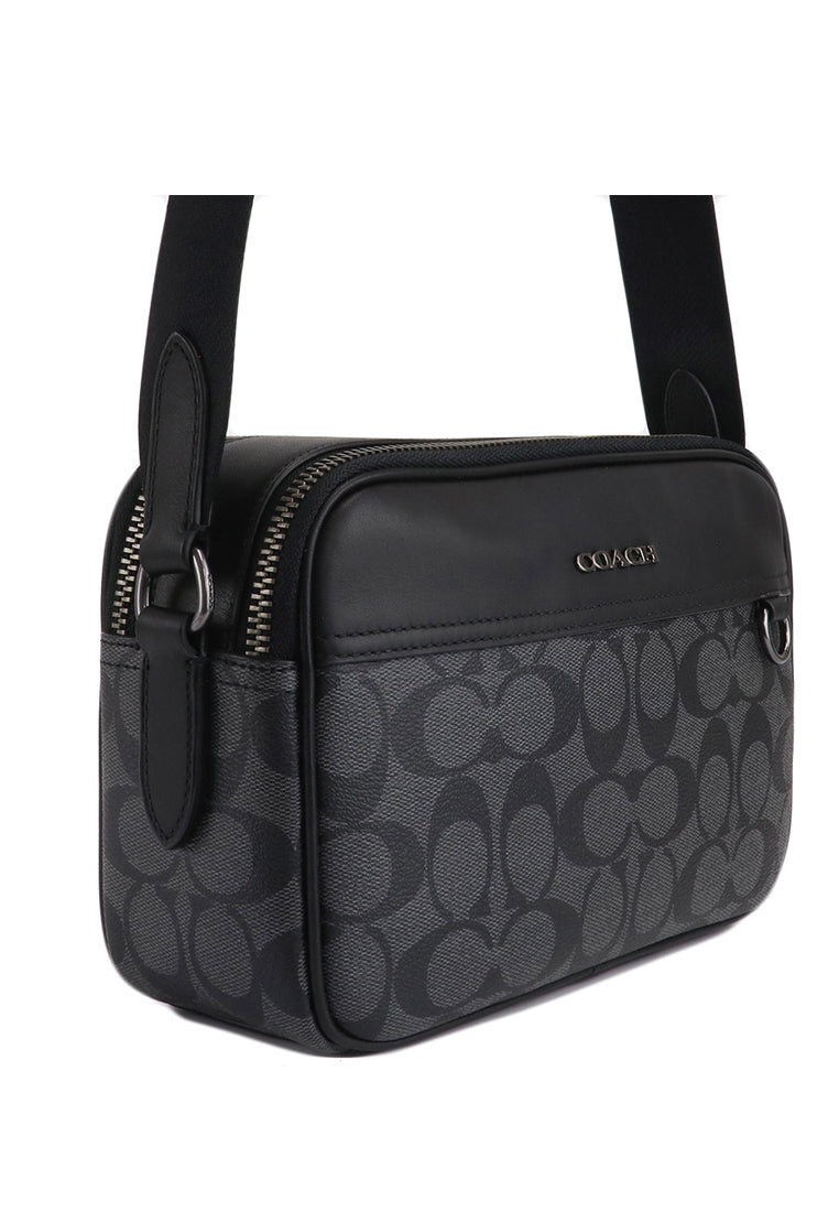 Coach Mens Graham Crossbody In Signature Canvas - Black