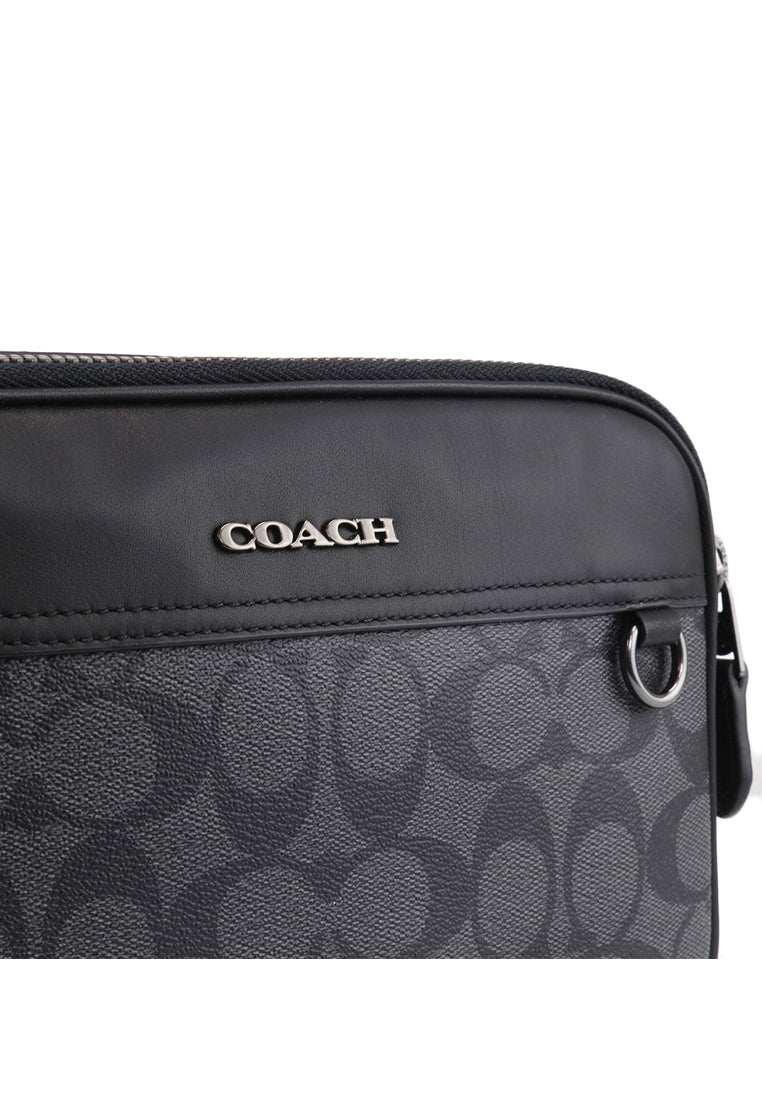 Coach Mens Graham Crossbody In Signature Canvas - Black