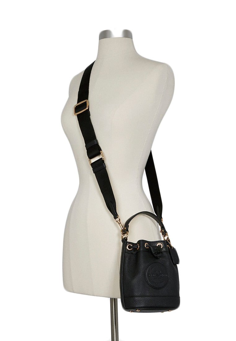 Coach Dempsey Drawstring Bucket Bag - Black