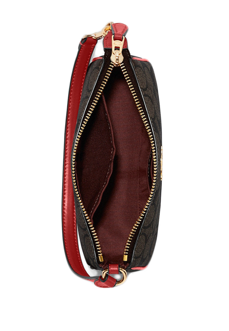 Coach Nolita 19 In Signature Canvas - Dark Brown/Red