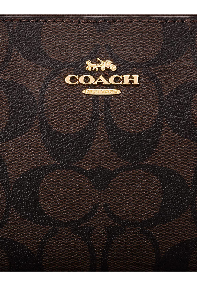 Coach Nolita 19 In Signature Canvas - Dark Brown/Red