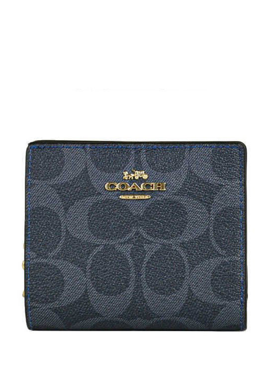 Coach Snap Wallet in Signature - Denim