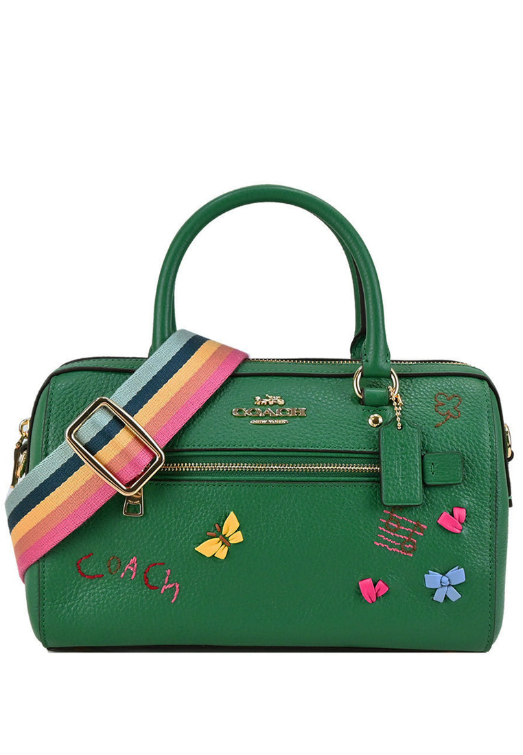 Coach Rowan Satchel With Diary Embroidery - Green