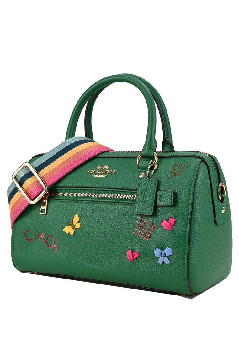 Coach Rowan Satchel With Diary Embroidery - Green