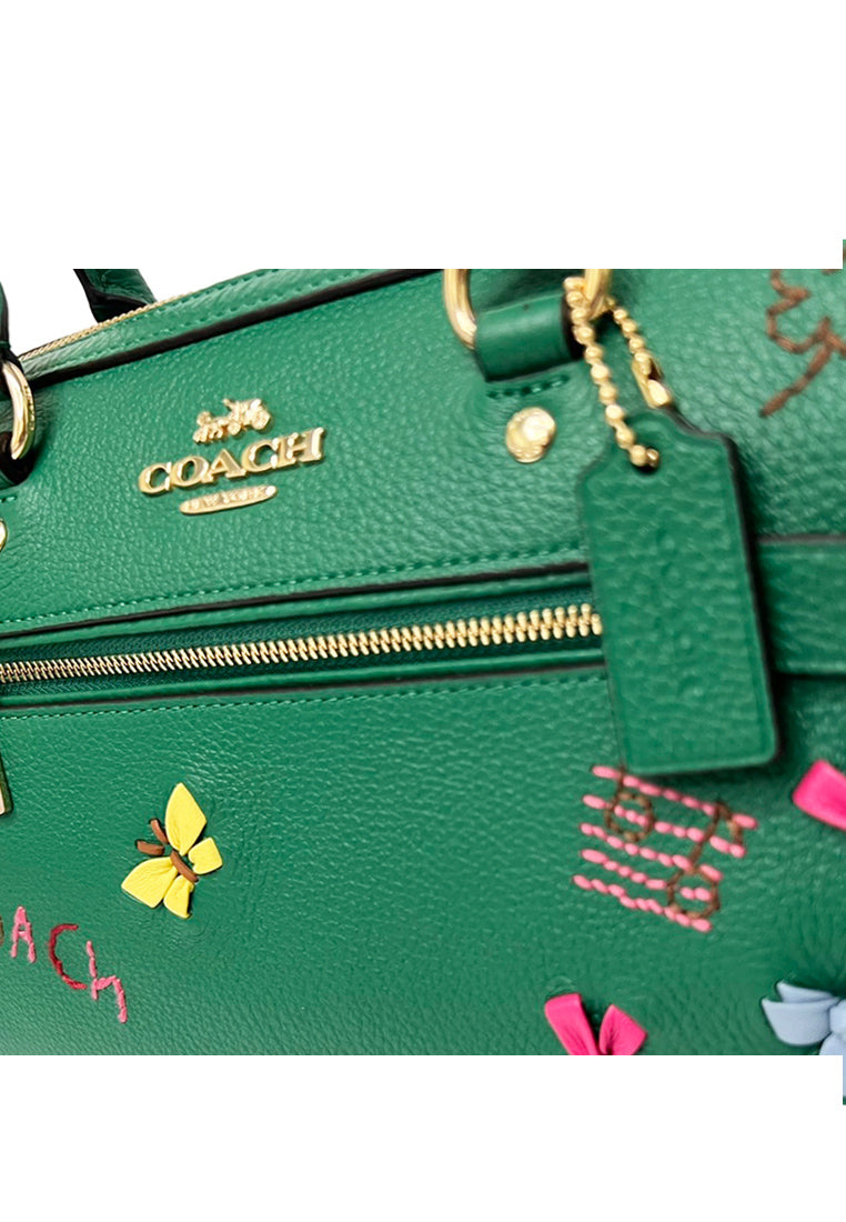 Coach Rowan Satchel With Diary Embroidery - Green