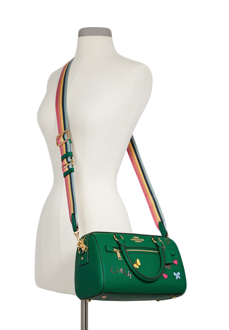 Coach Rowan Satchel With Diary Embroidery - Green