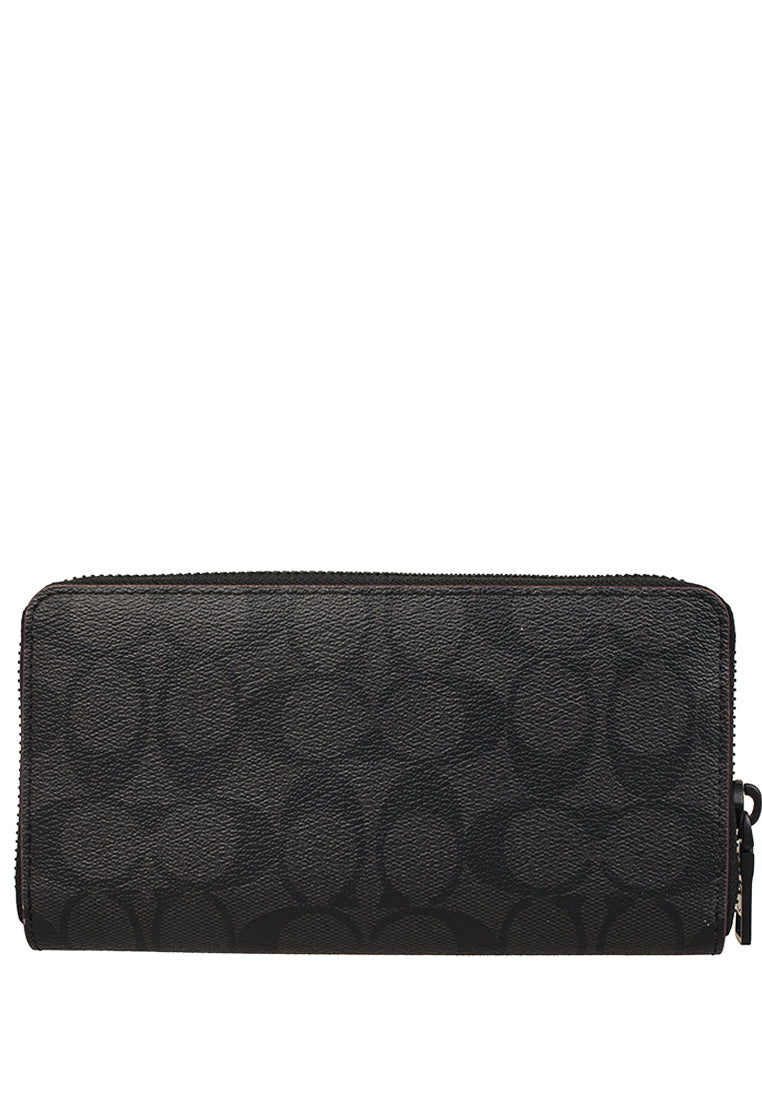 Coach Accordion Zip Mens Wallet- Black