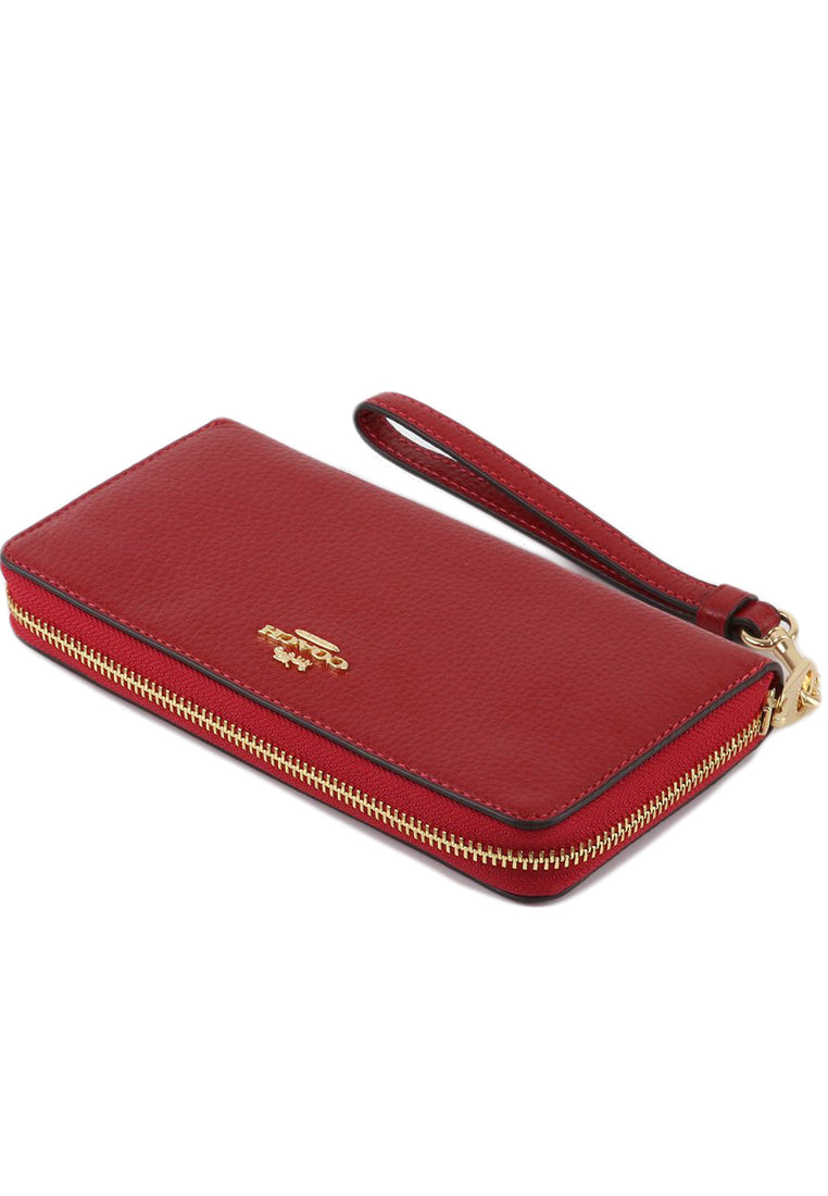 Coach Long Zip Around Wallet - Red