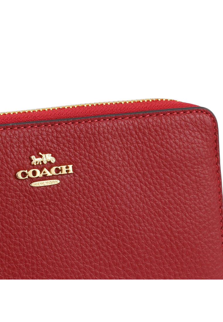 Coach Long Zip Around Wallet - Red