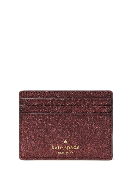 Kate Spade Shimmy Glitter Boxed Small Card Holder - Deep Nova