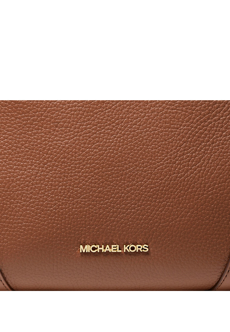 Michael Kors Crosby Medium Pebbled Leather Satchel - Brown