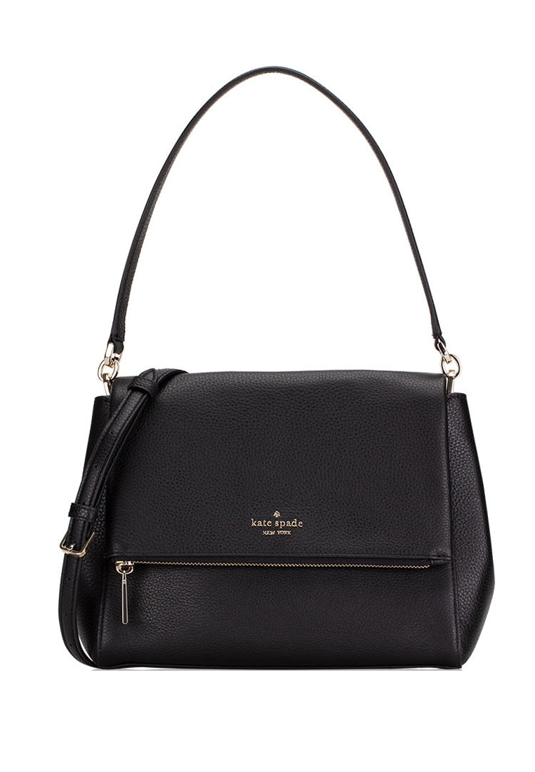 Kate Spade Leila Medium Flap Shoulder Bag - Black