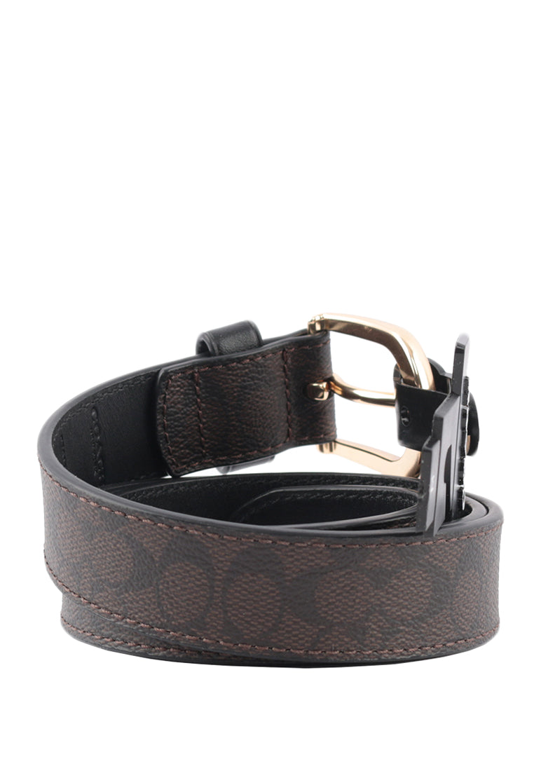 Coach Classic Belt 25MM In Signature Canvas - Dark Brown