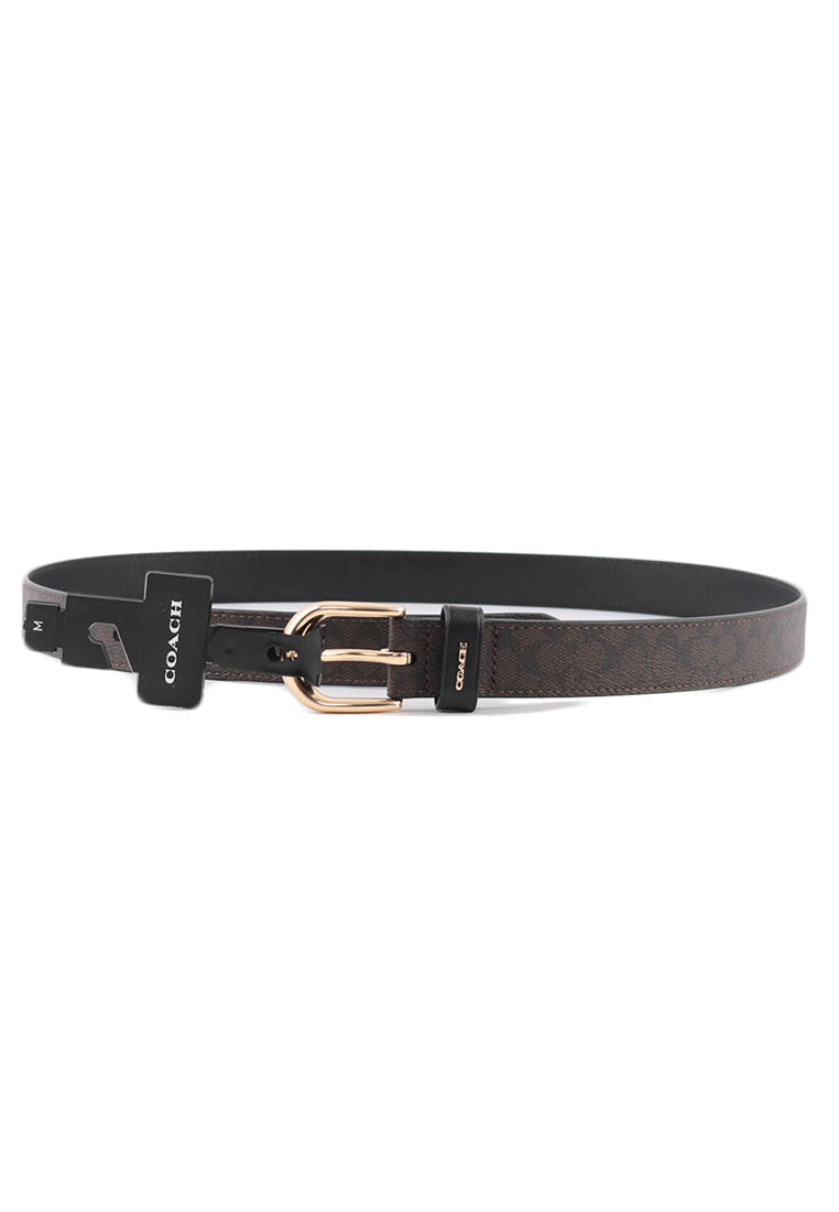 Coach Classic Belt 25MM In Signature Canvas - Dark Brown