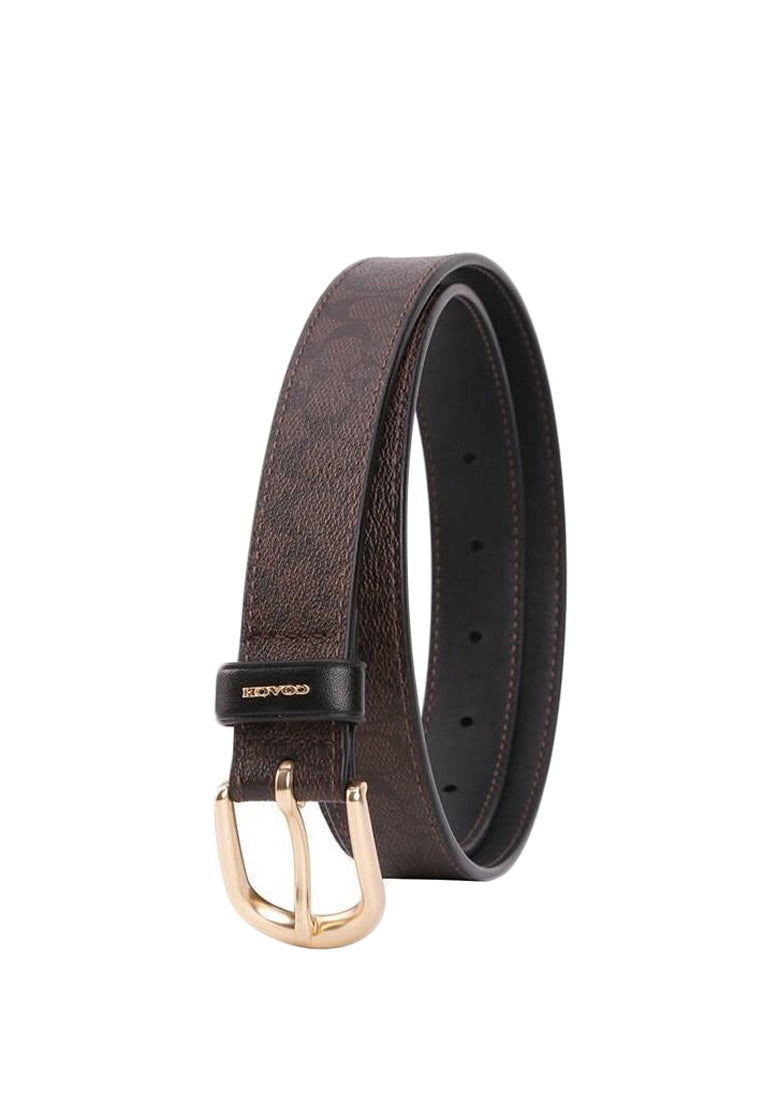 Coach Classic Belt 25MM In Signature Canvas - Dark Brown