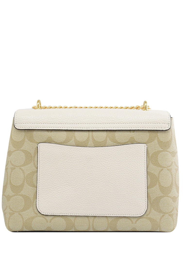 Coach Tammie Shoulder Bag In Signature Canvas With Floral Whipstitch - Light Brown