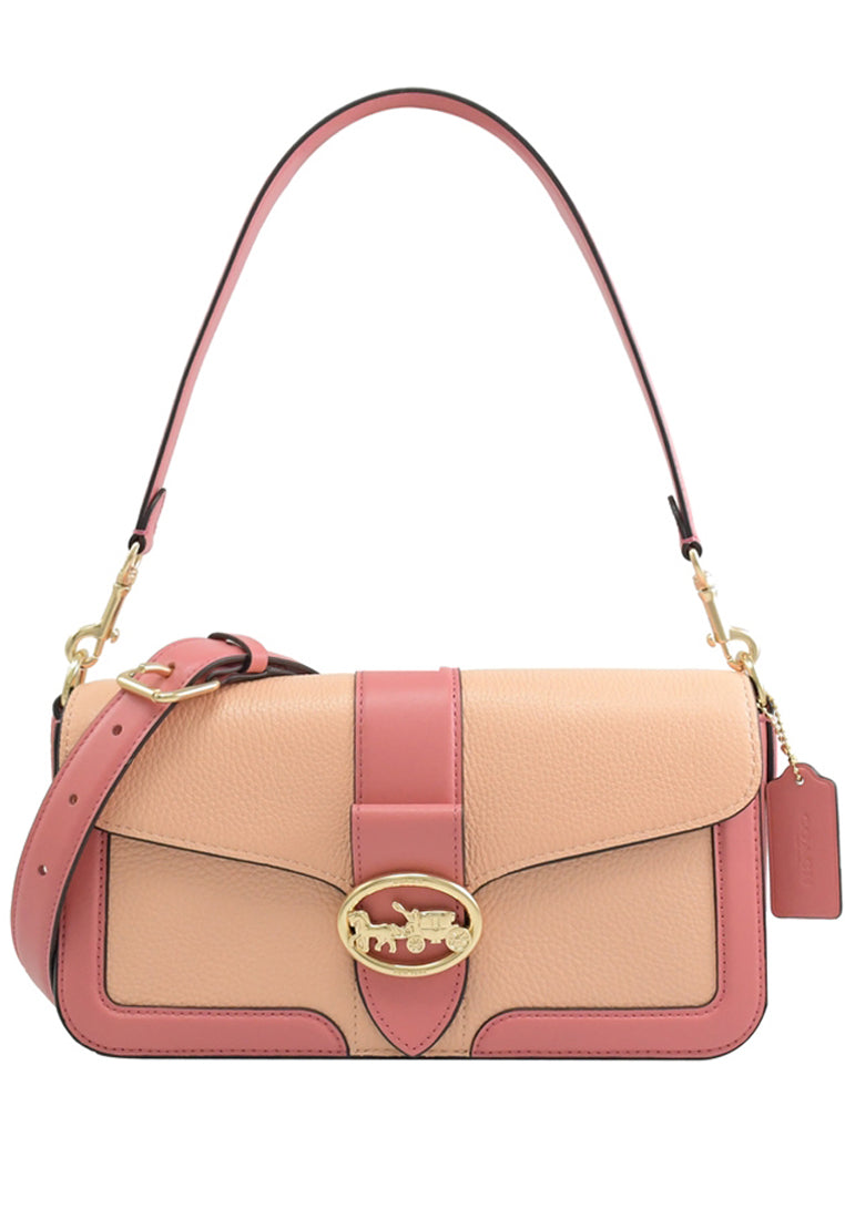 Coach Georgie Shoulder Bag In Colorblock - Faded Blush