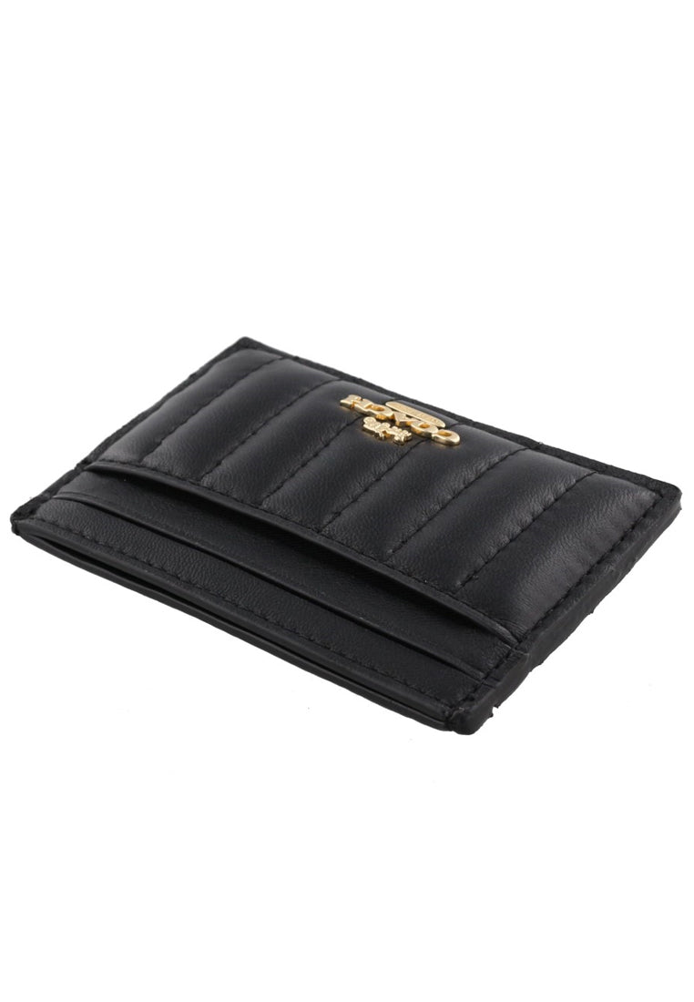 Coach Card Case With Linear Quilting - Black