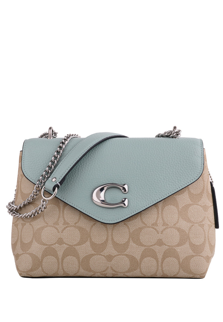 Coach Tammie Shoulder Bag In Signature Canvas - Light Brown/Light Teal