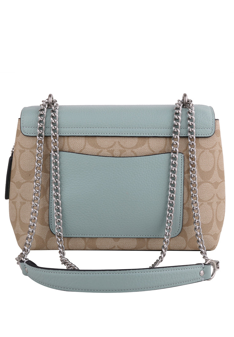 Coach Tammie Shoulder Bag In Signature Canvas - Light Brown/Light Teal