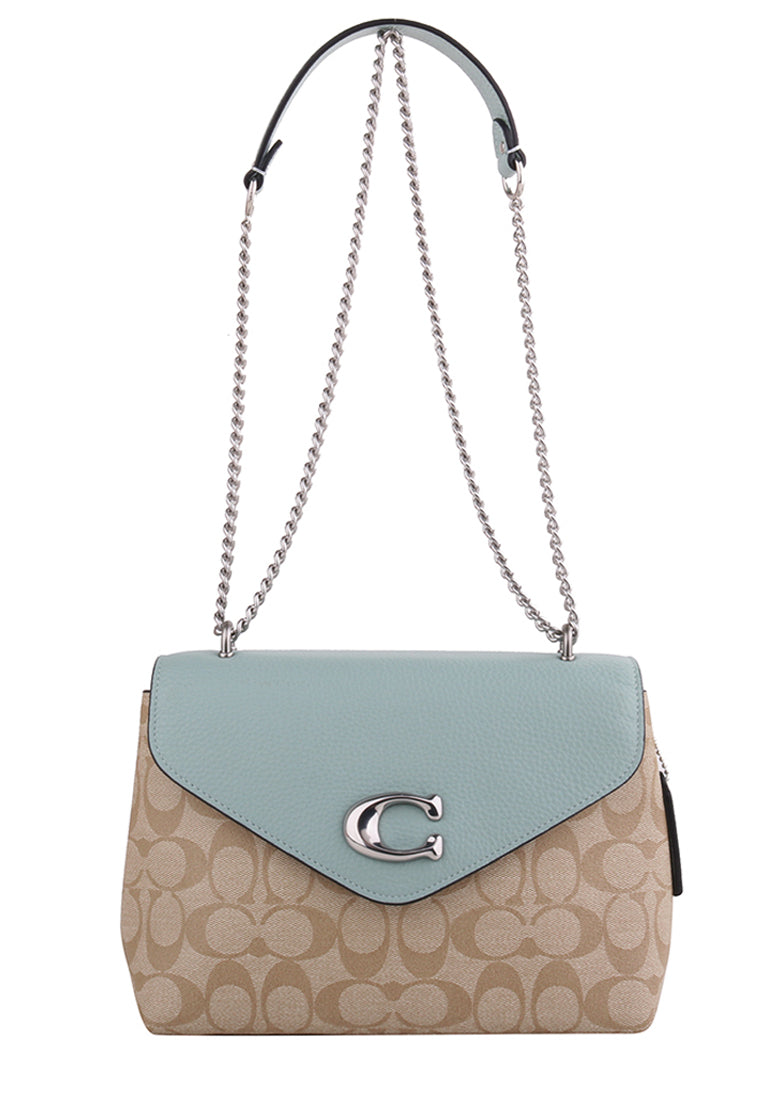 Coach Tammie Shoulder Bag In Signature Canvas - Light Brown/Light Teal