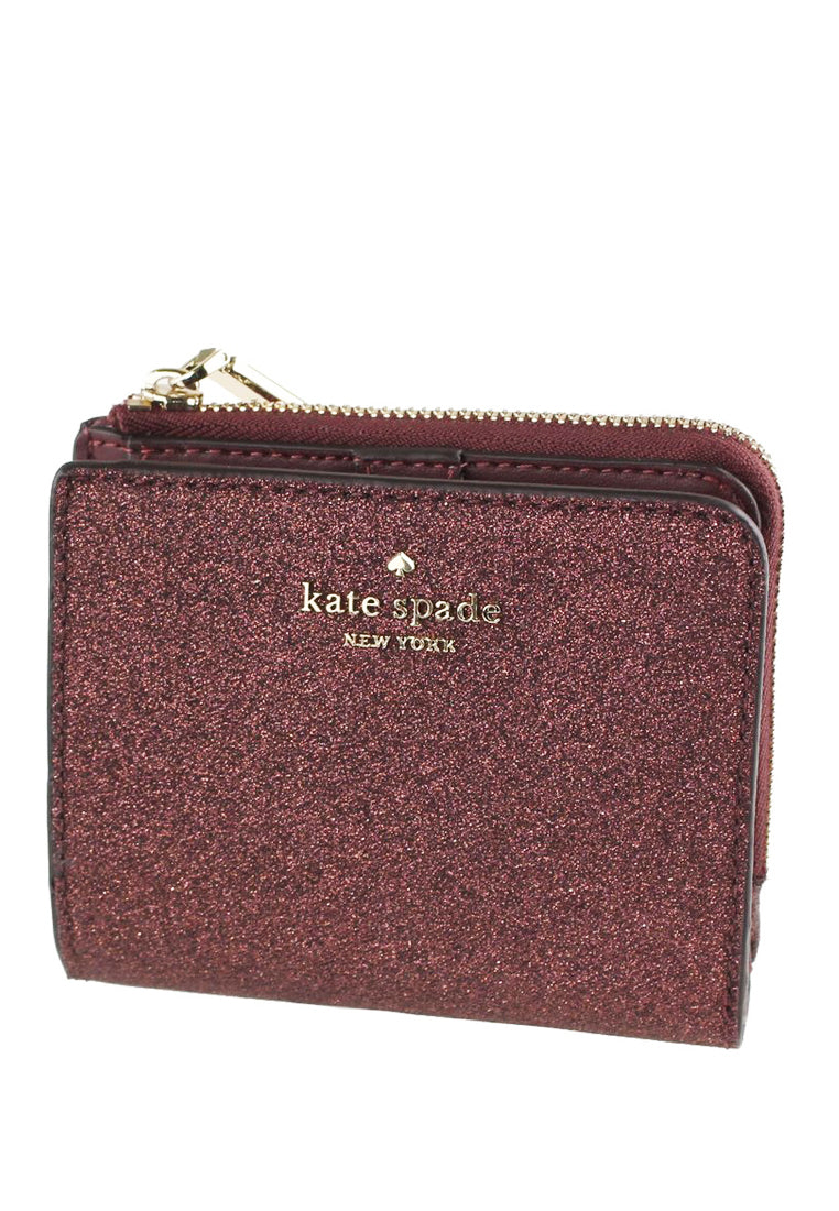 Kate Spade Shimmy Glitter Boxed Small L-Zip Bifold Wallet - Deep Nova