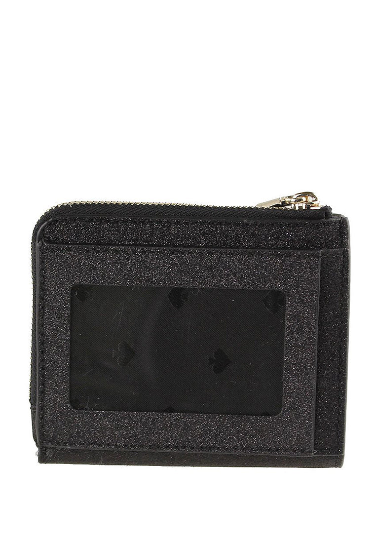 Kate Spade Shimmy Glitter Boxed Small L-Zip Bifold Wallet - Black