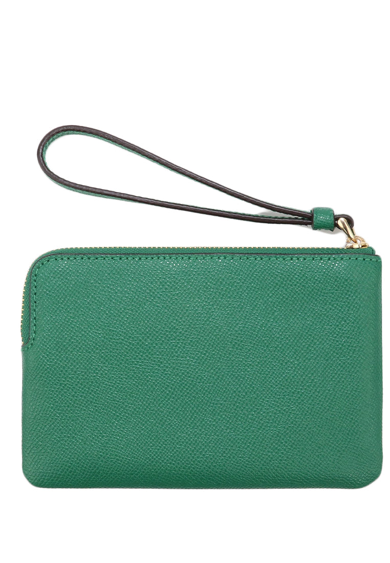 Coach Corner Zip Wristlet - Green