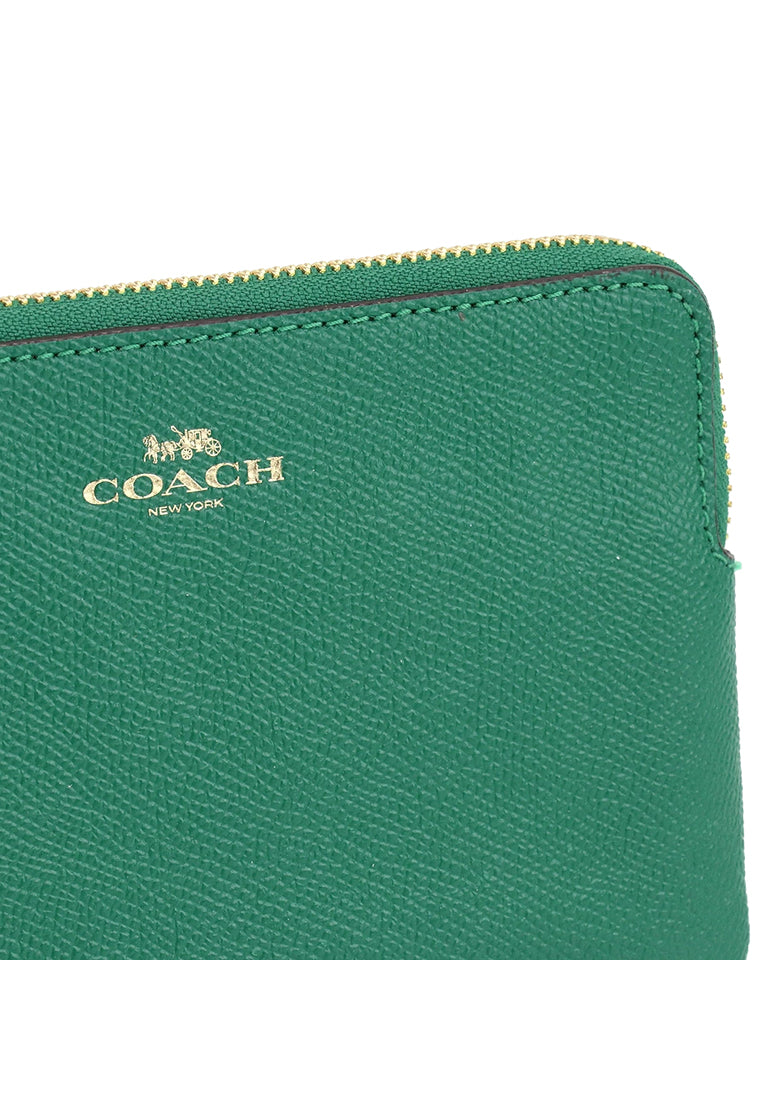 Coach Corner Zip Wristlet - Green