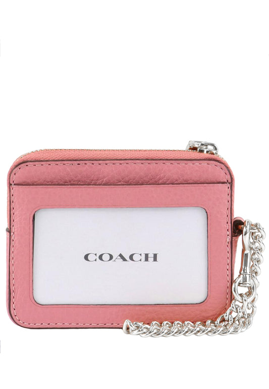 Coach Zip Card Case - Flower Pink