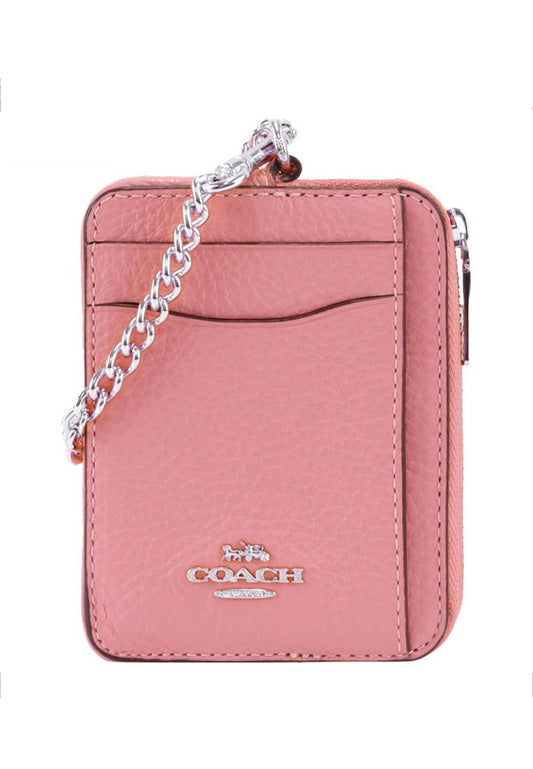 Coach Zip Card Case - Flower Pink