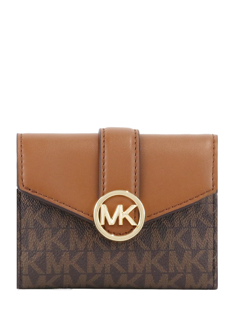 Michael Kors Carmen Medium Logo Signature Leather Wallet - Brown