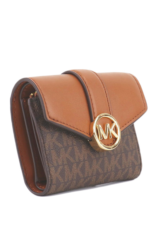 Michael Kors Carmen Medium Logo Signature Leather Wallet - Brown