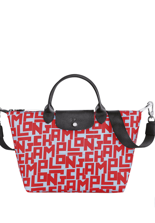 Longchamp Le Pliage LGP MediumTop Handle Bag - Red/Grey