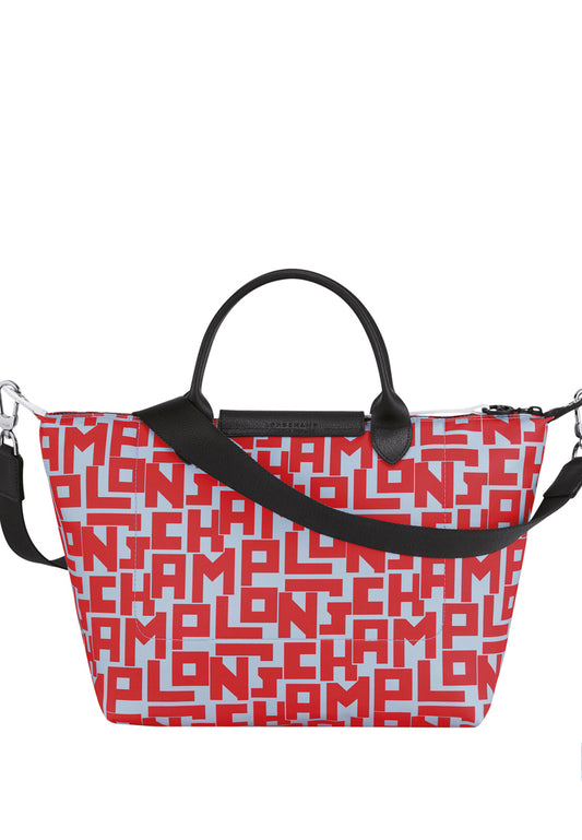 Longchamp Le Pliage LGP MediumTop Handle Bag - Red/Grey