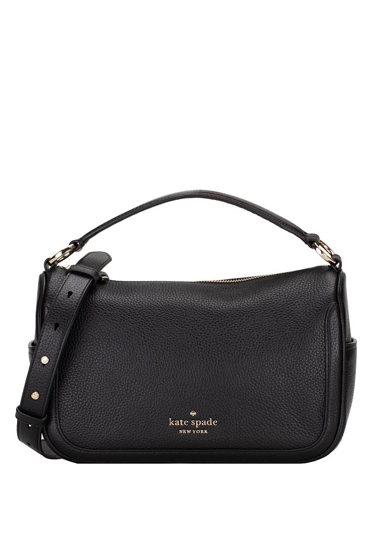 Kate Spade Smoosh Pebbled Leather Crossbody Bag - Black