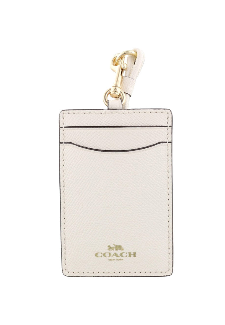 Coach ID Lanyard In Crossgrain Leather - White