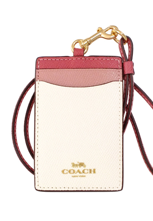 Coach ID Lanyard In Colorblock - White/Pink