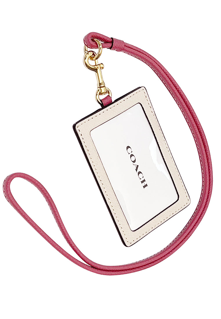 Coach ID Lanyard In Colorblock - White/Pink