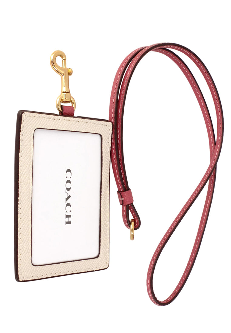 Coach ID Lanyard In Colorblock - White/Pink