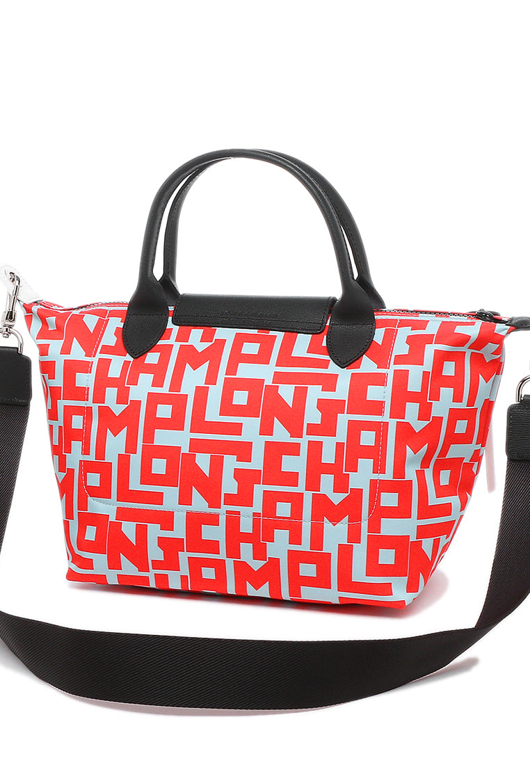 Longchamp Le Pliage LGP Small Top Handle Bag - Red/Grey