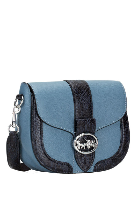 Coach Georgie Saddle Bag In Signature Canvas - Indigo Blue