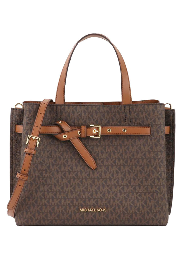 Michael Kors Emilia Large Logo Satchel - Brown