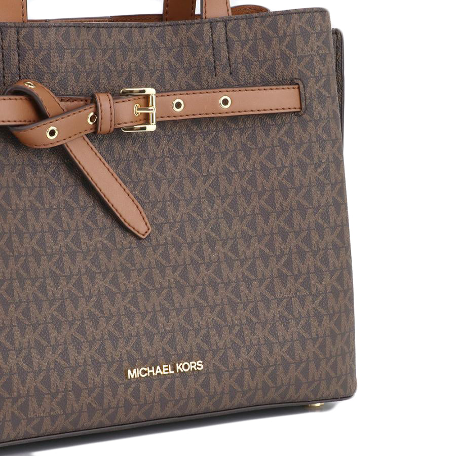 Michael Kors Emilia Large Logo Satchel - Brown