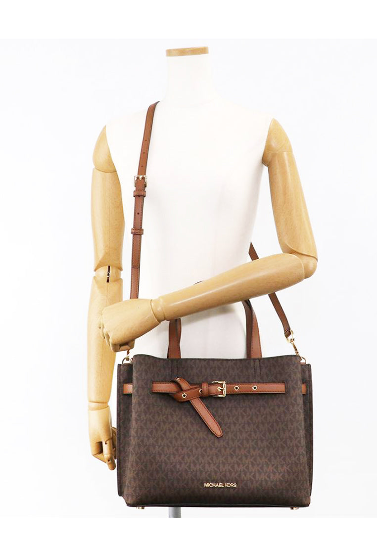 Michael Kors Emilia Large Logo Satchel - Brown